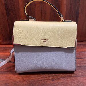 Dune London Satchel Women Bag Blue Yellow Shoulder Strap Structured Top Handle
